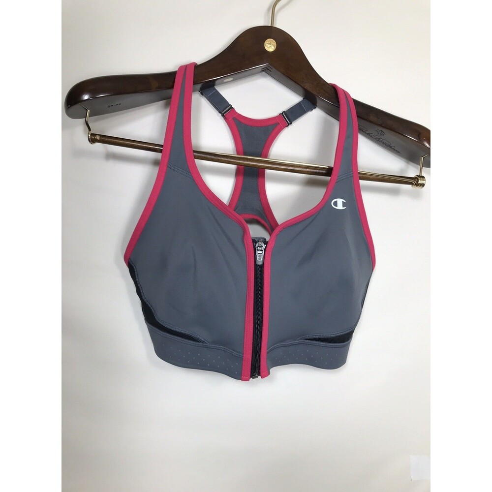 Champion grey pink Polyester Sports Bra Size medium nwot